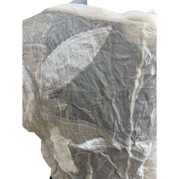 LOYD/FORD Palm Springs Sheer Ivory Cut Off Crop Top - Picture 4 of 9